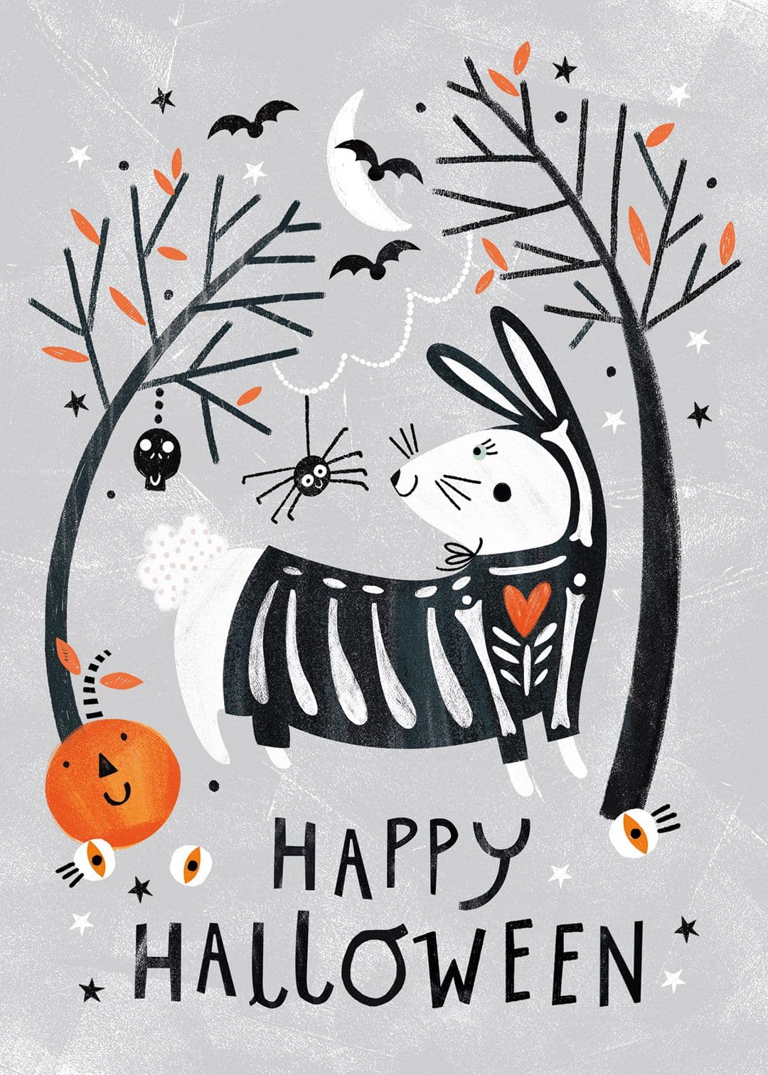 Illustration of brk0193 happy halloween spooky rabbit front web