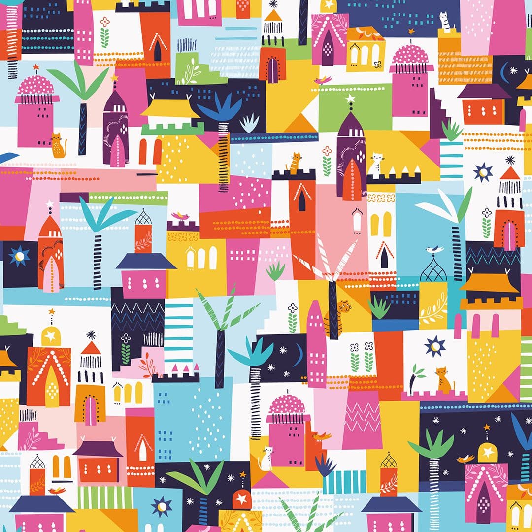 Illustration of brk0170 silk roads houses tiger web